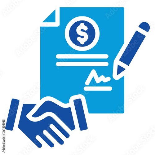 Sponsorship Deal Icon Dual Tone Color Style