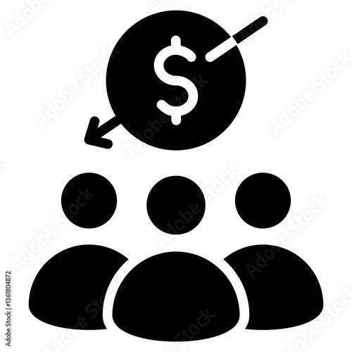 Crowdsource Income Icon Black Style