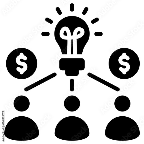 Crowdsourcing Reward Icon Black Style