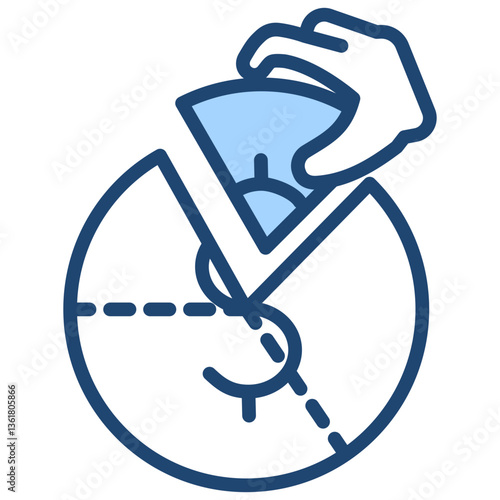 Financial Portfolio Return Icon Lineal Blue Style