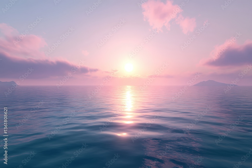 Obraz premium As the sun sets over the ocean, the sky changes colors at dusk