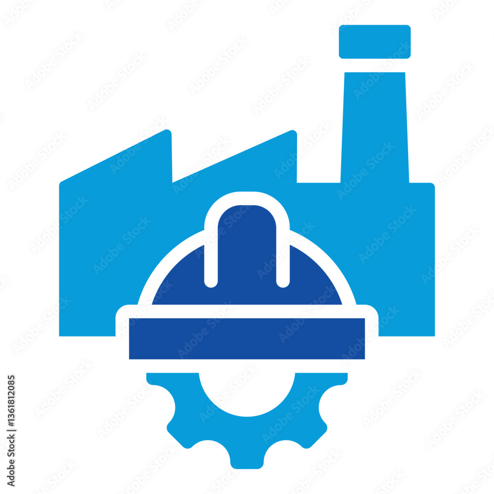 Industrial Engineering Icon Dual Tone Color Style Industrial Engineering Icon Dual Tone Color Style