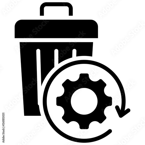 Waste Management Icon Black Style