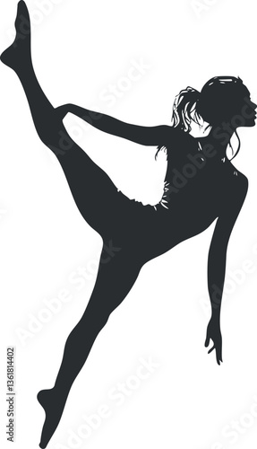 Silhouette of a dancer in a graceful pose, perfect for artistic and dance-themed designs.