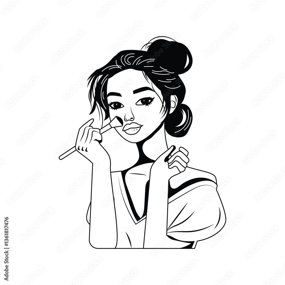Beautiful Woman Vector Style Outline illustration. Eps 10 File Beautiful Woman Vector Style Outline illustration. Eps 10 File