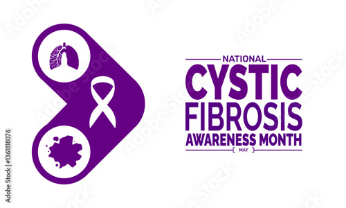 Cystic Fibrosis Awareness Month. Holiday concept. suitable for placard, Background Template, Greeting Card, Poster design, with text inscription, Classic Social Media Post. Vector illustration

