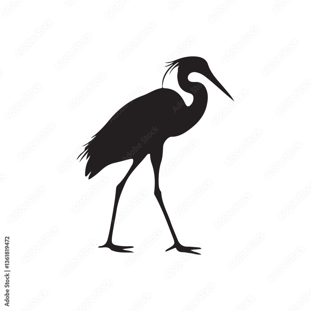Fototapeta premium silhouette Heron Silhouette Bird vector