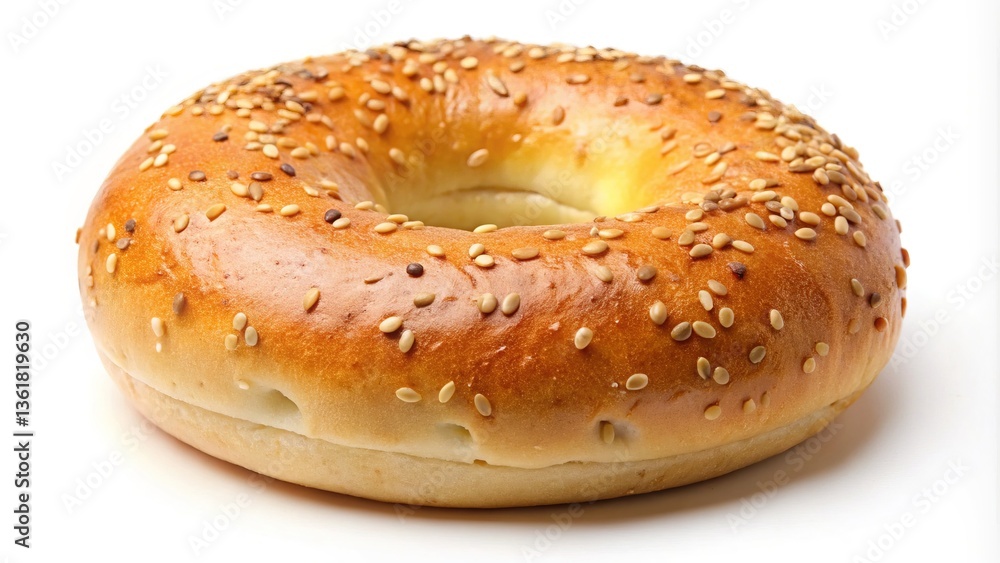 A Delicious Sesame Seed Bagel Ready to Eat A Delicious Sesame Seed Bagel Ready to Eat