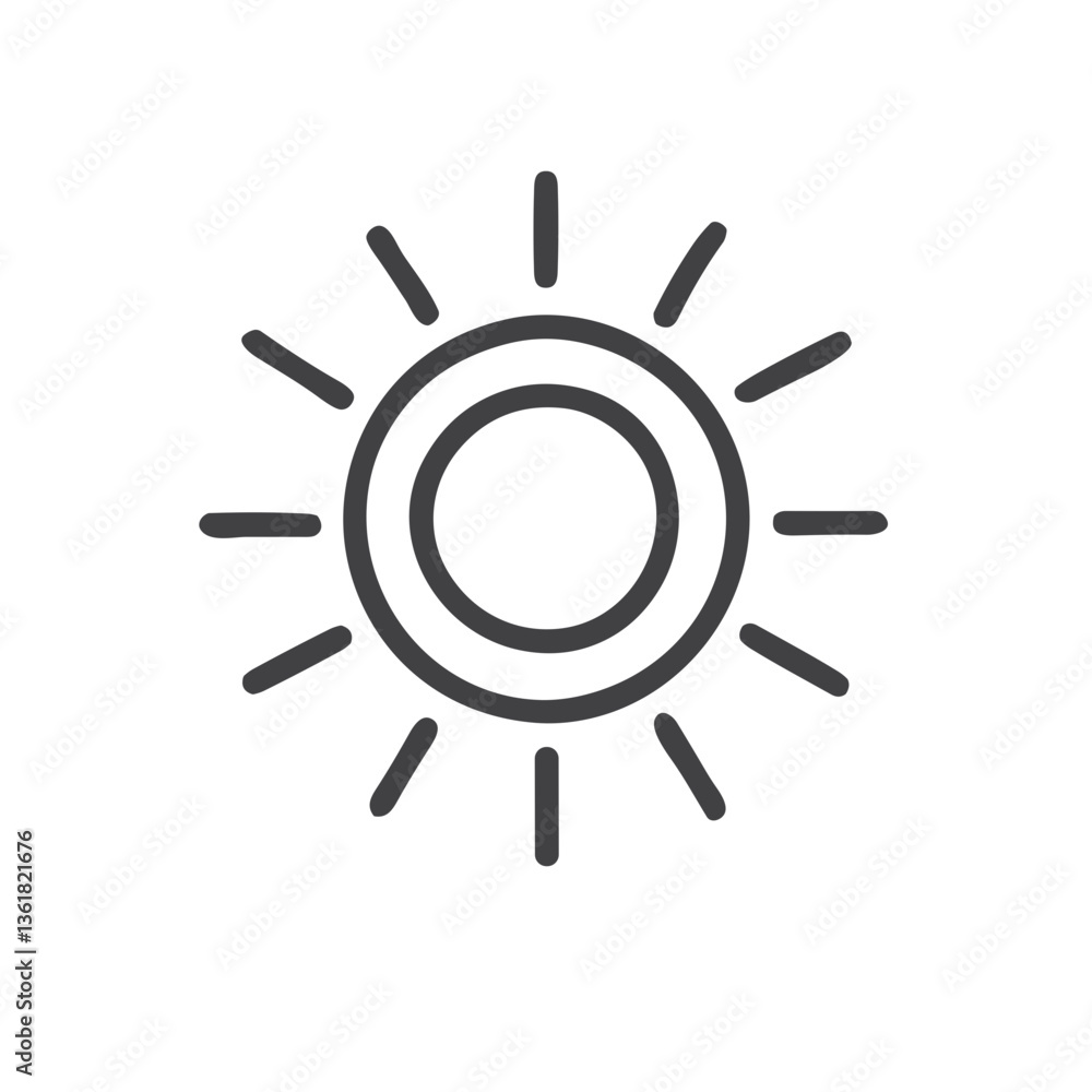 Sun Rays Icon for Renewable Energy Websites, Solar Power Applications, Climate Education Materials, and Environmental Conservation Resources Sun Rays Icon for Renewable Energy Websites, Solar Power Applications, Climate Education Materials, and Environmental Conservation Resources