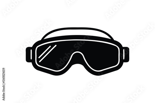 Protective welding goggles icon on white background
