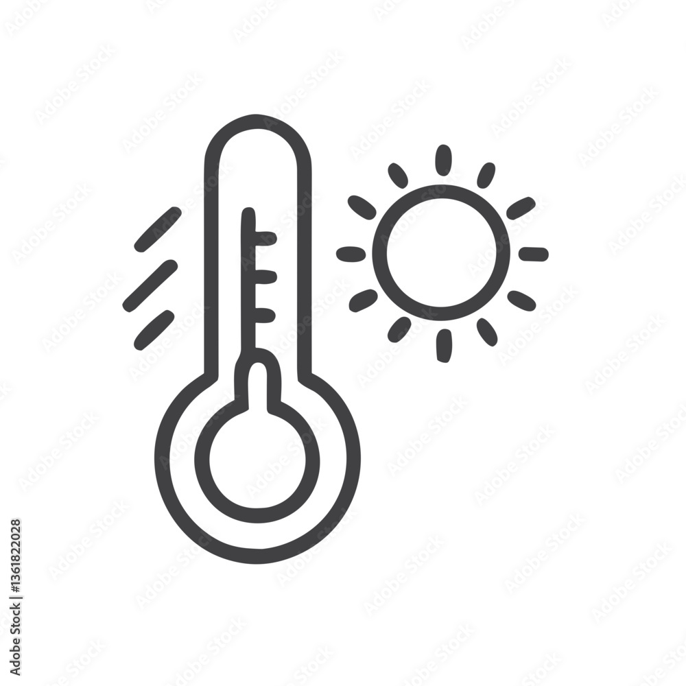 Climate Change Thermometer Icon for Global Warming Education - Essential for Environmental Campaigns, Weather Pattern Monitoring, and Climate Crisis Awareness Materials