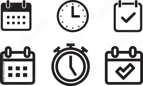 Calendar schedule event time management planning deadline appointment reminder date icon vector design