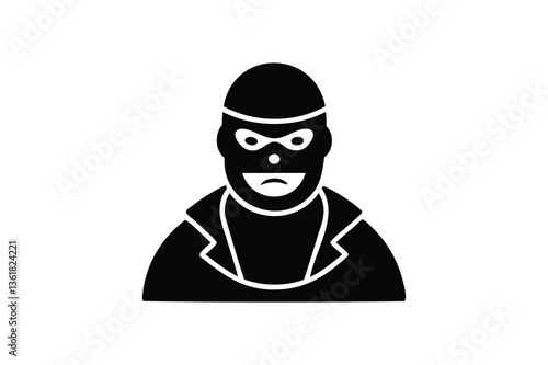 Robber icon on white background
