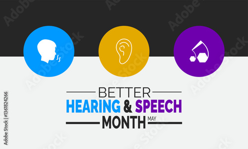 May is Better Hearing and Speech Month—highlighting speech therapy and communication health. Perfect for social media posts, banners, backgrounds, cards, posters, and awareness campaigns