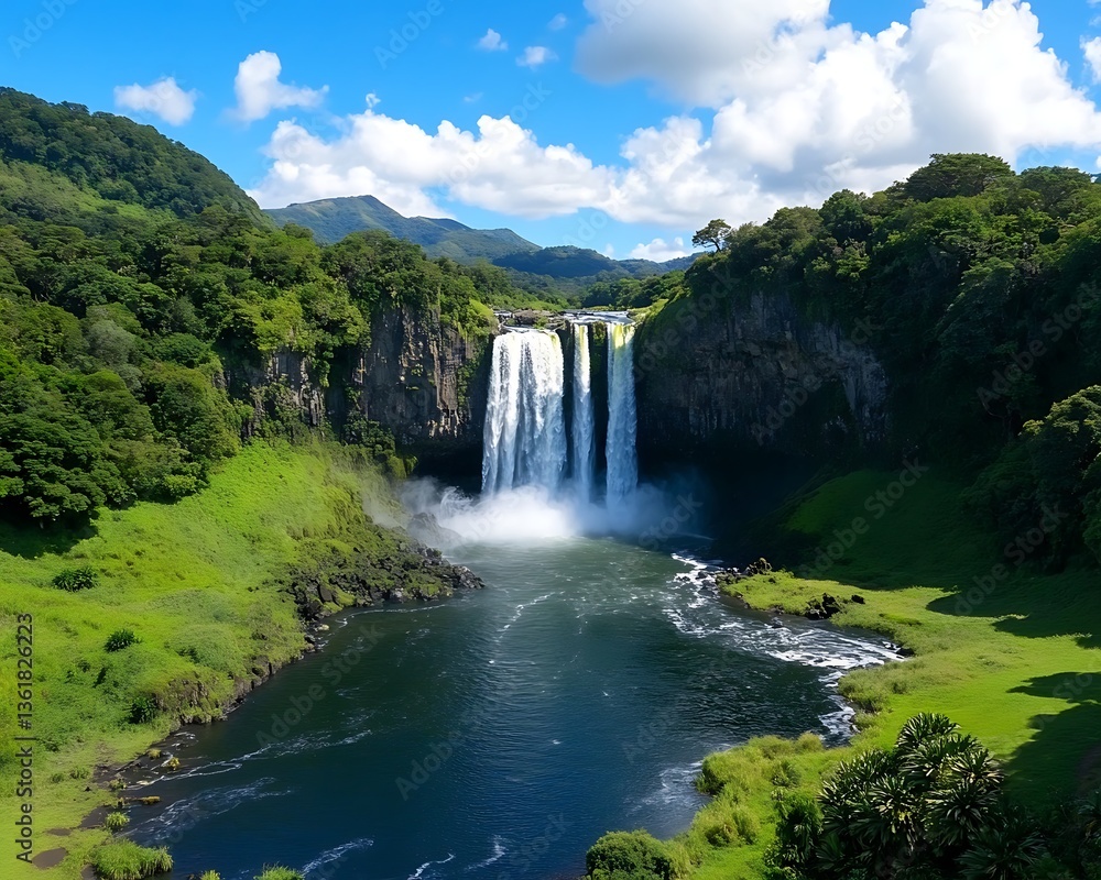 Fototapeta premium Tropical Waterfall Landscape