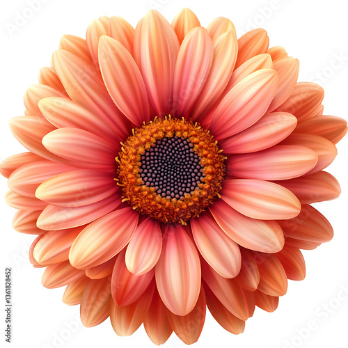 Blooming Gerbera: A vibrant close-up shot captures the intricate beauty of a Gerbera daisy, revealing layers of delicate petals in soft shades, its sunlit heart inviting closer inspection.