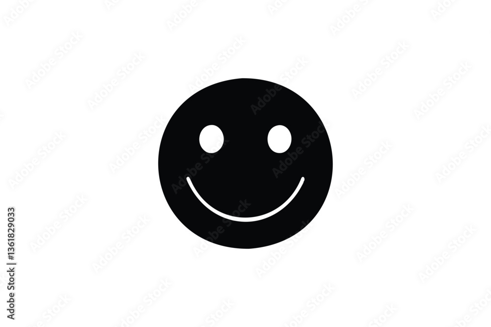 Fototapeta premium Smiley face silhouette on white background