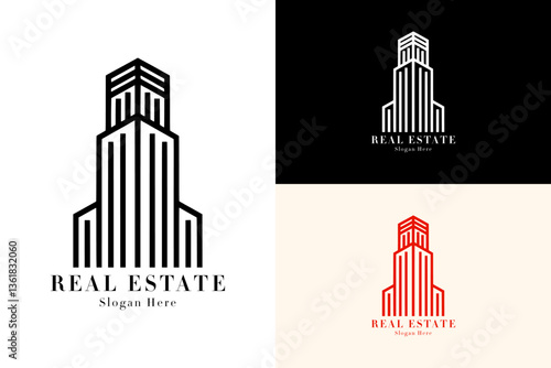 shield shape skyscraper tower, icon, illustration, vector, logo for hotel, tallest building, apartment, landmark, flat, construction, house for sale, property agency, real estate, house, and more