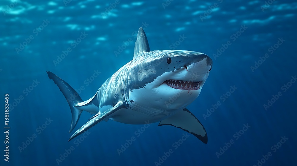 Fototapeta premium Great White Shark Underwater