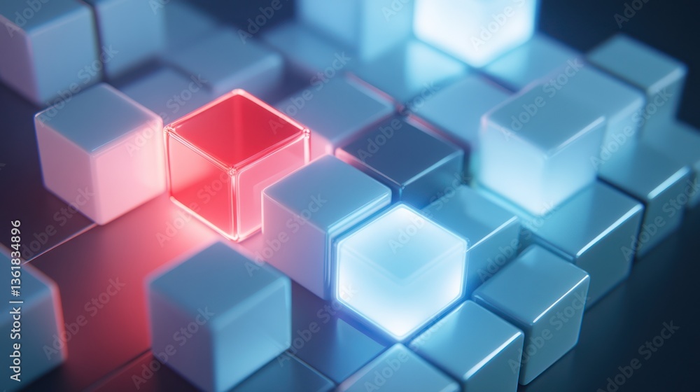 Abstract glowing cubes Abstract glowing cubes