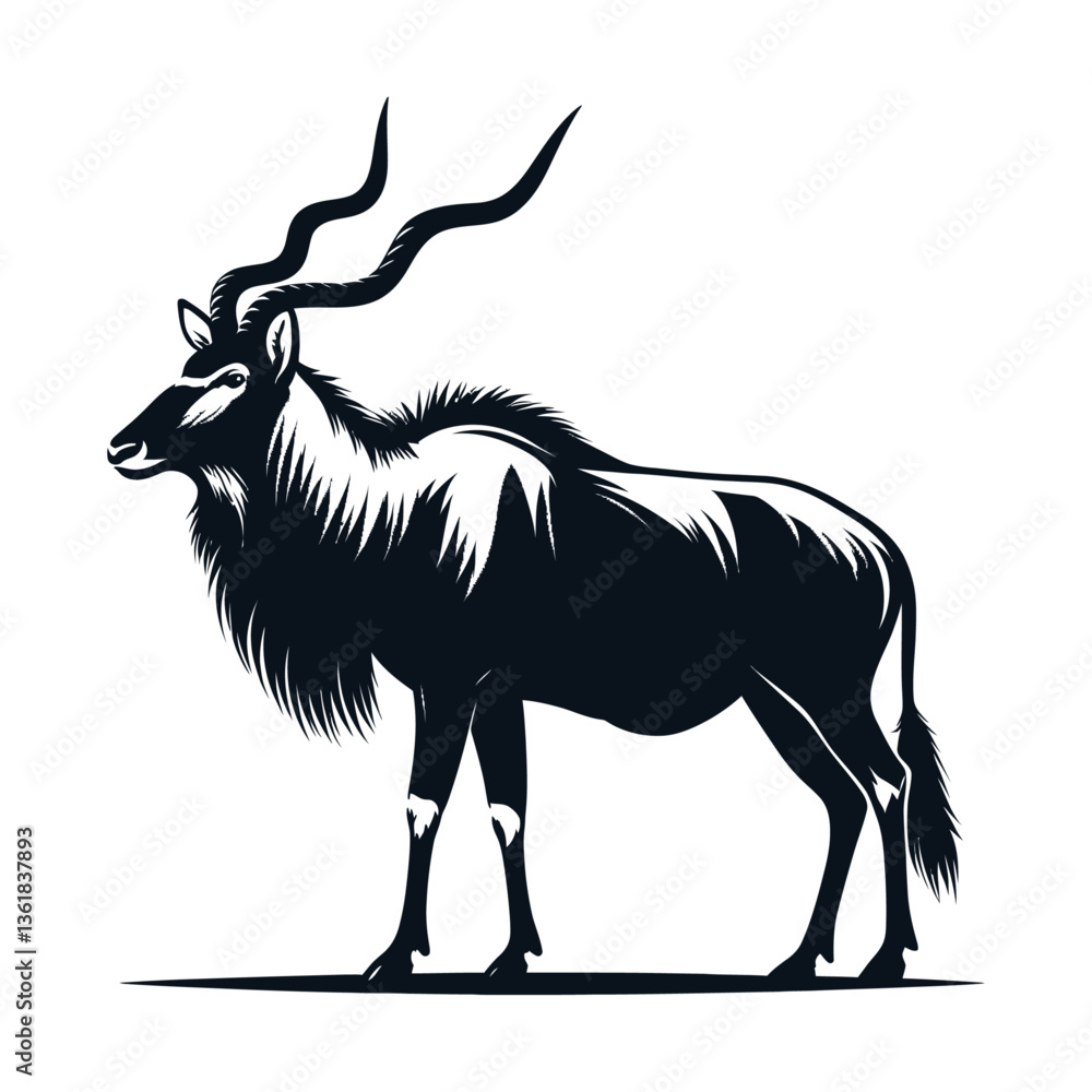 Common eland silhouette vector Common eland silhouette vector