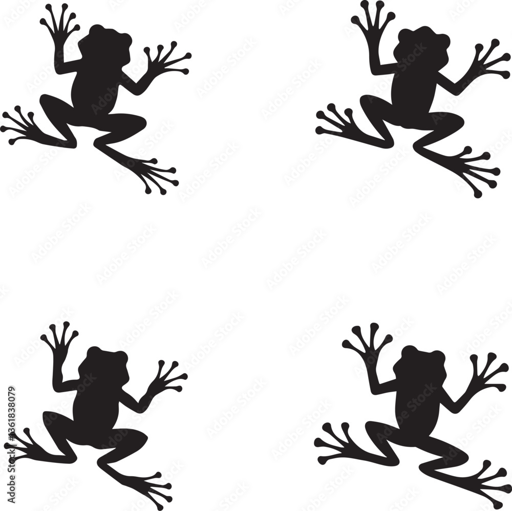 Black Frogs Vector Art for Graphic Design Black Frogs Vector Art for Graphic Design