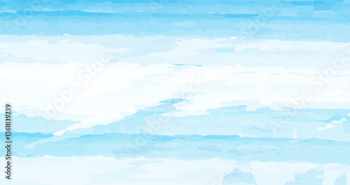 sky with light blue layers, evoking a sense of peace and tranquility. The soft, watercolor-like texture of the sky invites contemplation and serenity.