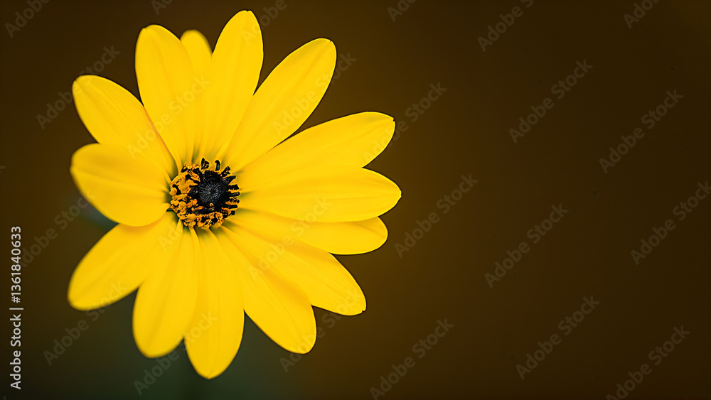 Obraz premium yellow flower on black