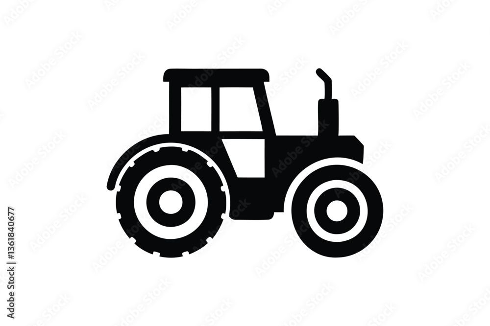 Tractor icon on white background Tractor icon on white background