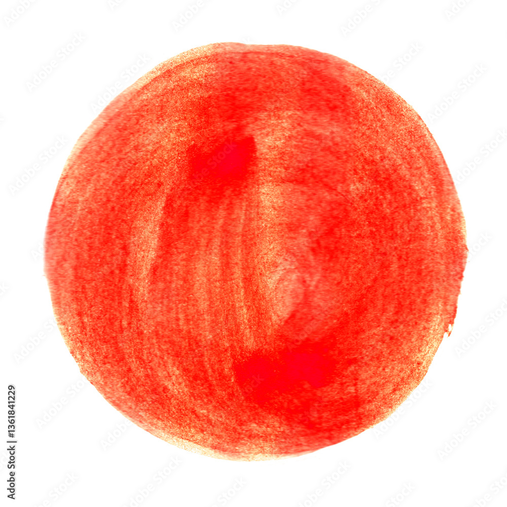 Obraz premium Gemalter Kreis in rot - Pinsel Zeichnung