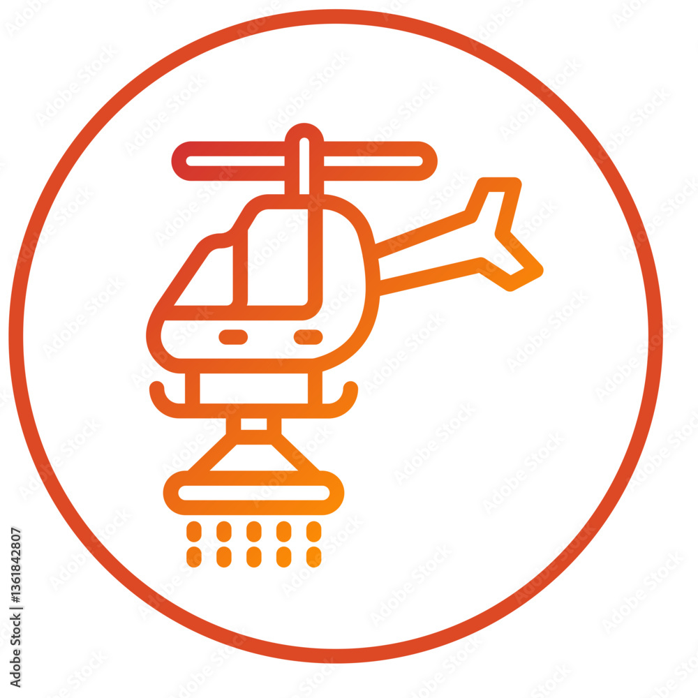 Firefighter Helicopter Icon Style