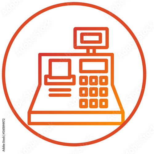 Cashier Machine Icon Style