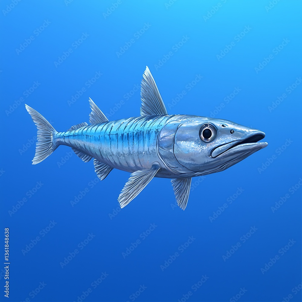 Fototapeta premium Tuna illustration in ocean