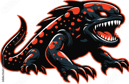 Hellbender silhouette colour vector style with white backgroundd