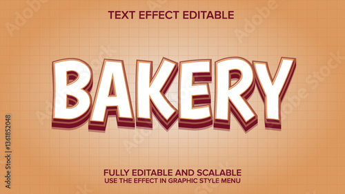3d text effect bakery vector editable