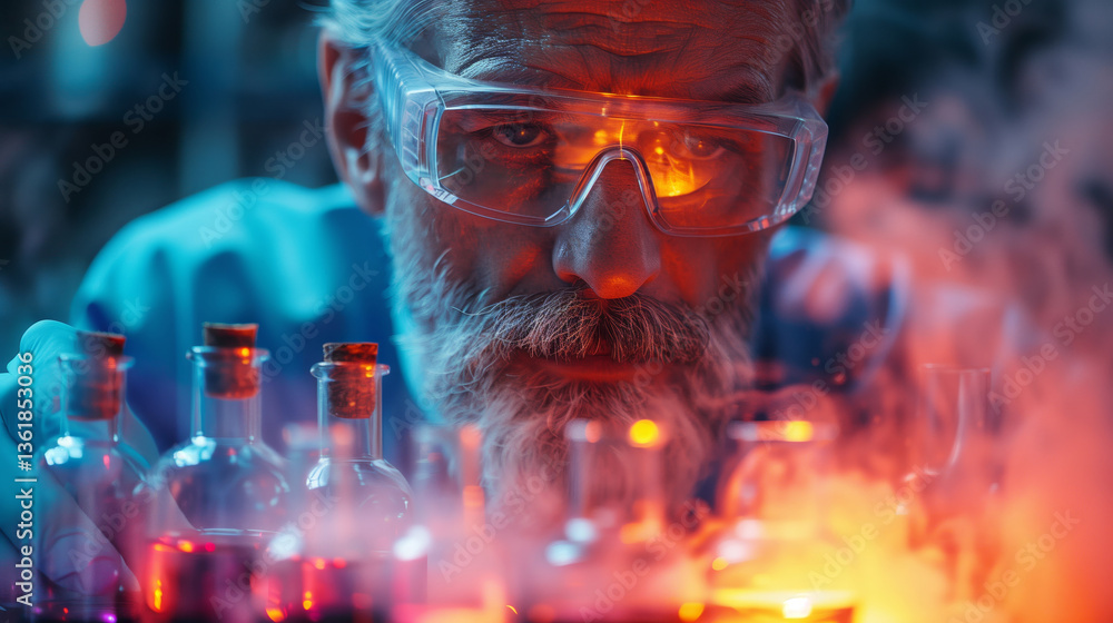 Scientist Engaged in Chemistry Experiment Scientist Engaged in Chemistry Experiment