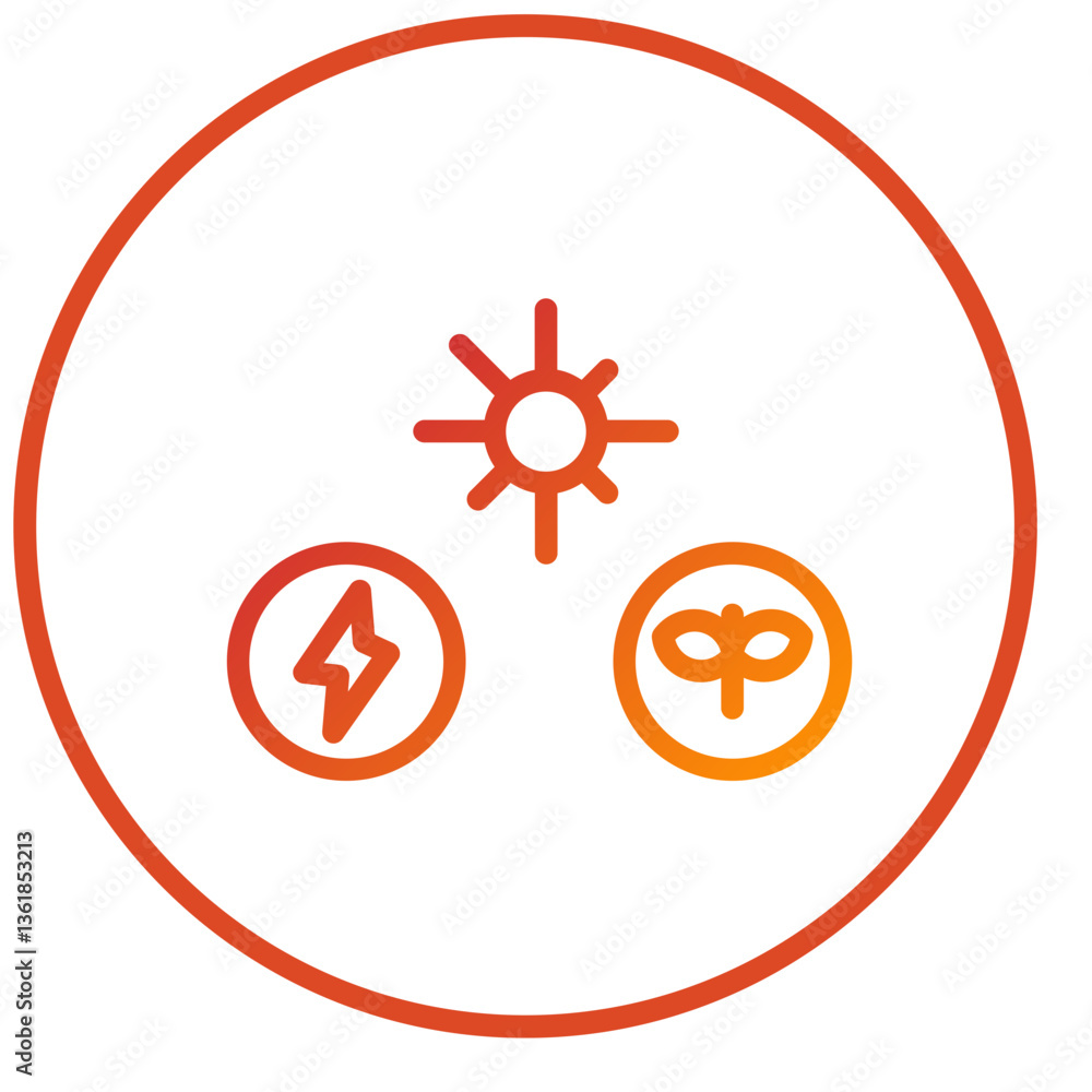Energy Sources Icon Style Energy Sources Icon Style