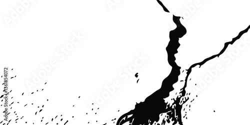 High-Quality Cracked Surface Textures in Monochrome Black, White, and Grey, Perfect for Depicting Earthquake Damage to Land, Walls, and Floors in Post-Disaster Scenarios
