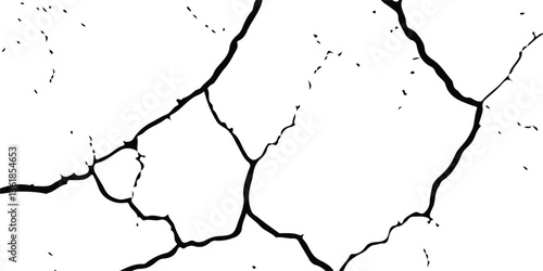 Realistic Cracked Surface Textures with Earthquake-Induced Damage to Land, Floor, and Wall Surfaces in Black, White, and Grey, Ideal for Simulating the Devastating Aftermath of Seismic Events
