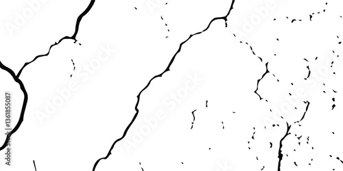 Realistic Vector Textures of Earthquake-Damaged Land and Wall Surfaces with Cracks and Breaks in Black, White, and Grey, Ideal for Creating Earthquake-Related Design Effects.
