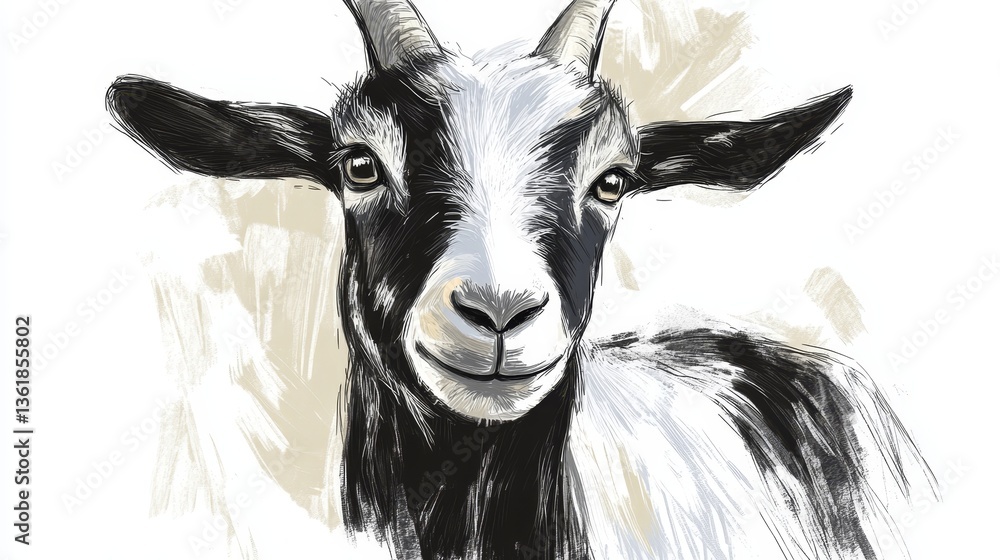Single Line Animal Drawing Goat Single Line Animal Drawing Goat