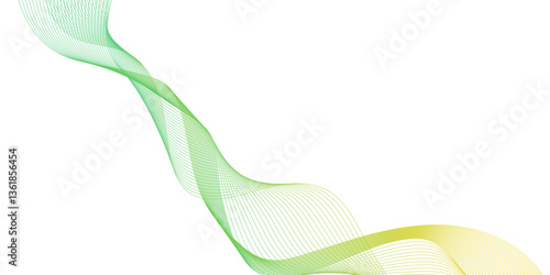Soft abstract green or yellow wave line  background with wavy flowing lines, translucent shapes, and a calm modern aesthetic, abstract green wave background,  flowing lines with gradient texture.