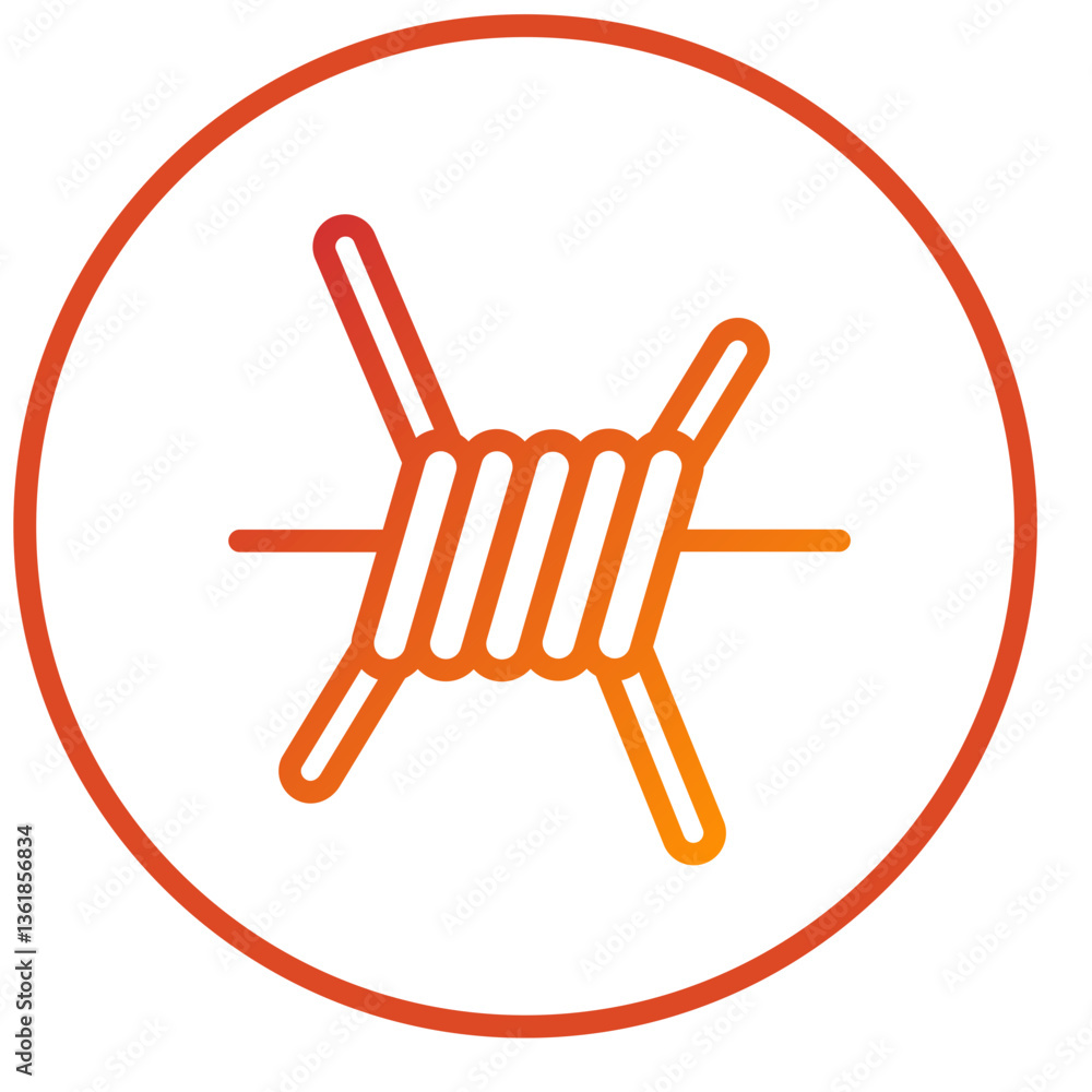 Obraz premium Barbed Wire Icon Style
