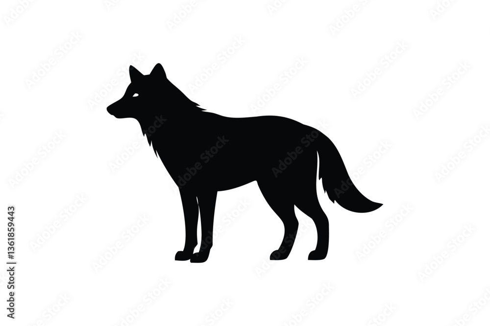 Wolf icon silhouette on white background Wolf icon silhouette on white background