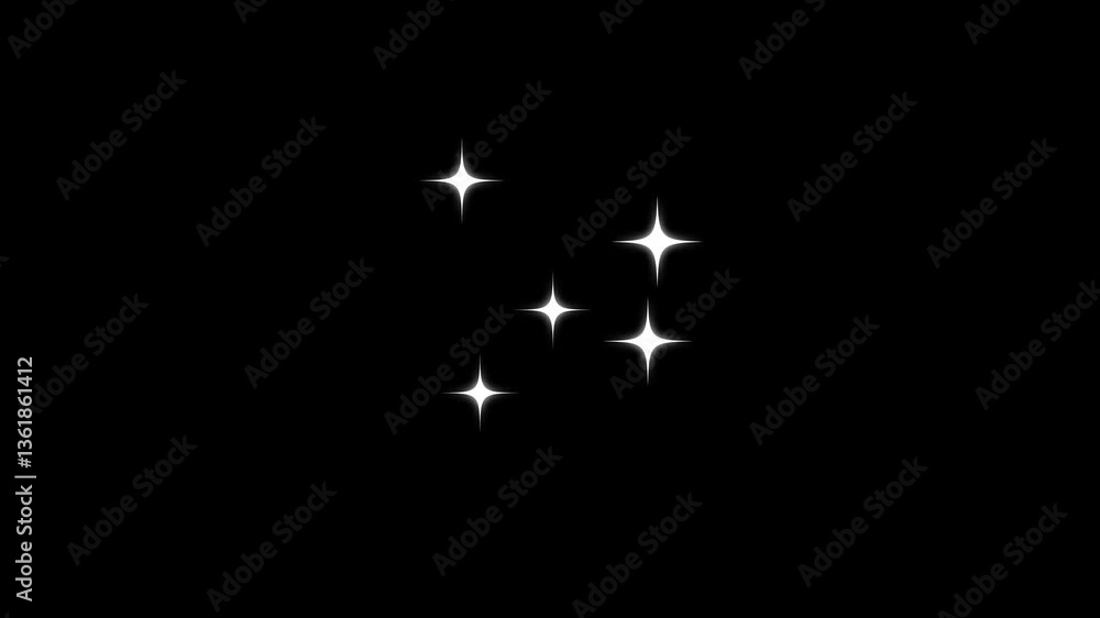 Animated twinkling stars shining brightly for magical events Animated twinkling stars shining brightly for magical events