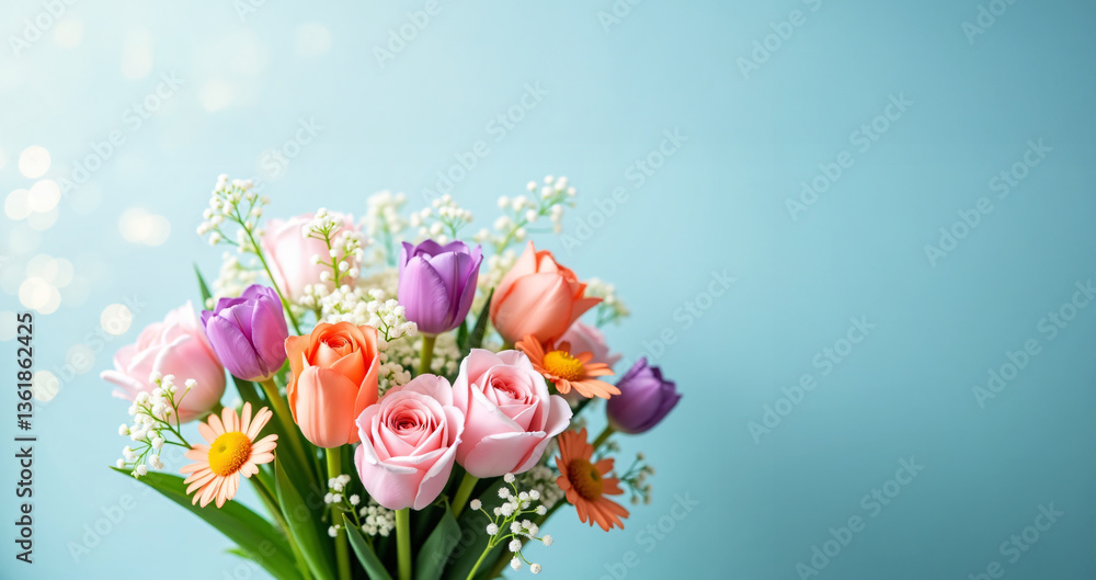 Obraz premium colorful flower arrangements in gift boxes