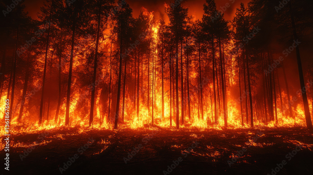AI-driven wildfire prediction in forests, deep learning models forecasting fire risks based on environmental data AI-driven wildfire prediction in forests, deep learning models forecasting fire risks based on environmental data