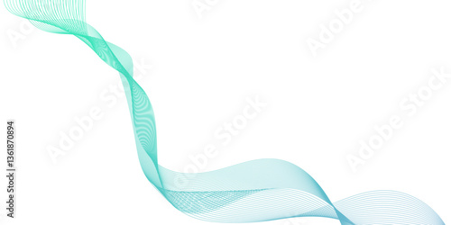abstract blue wave line background, with symmetrical design representing sound or data transmission in digital technology, for modern design element use.