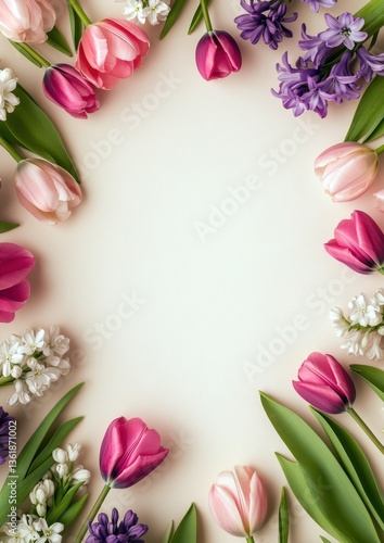 Wallpaper Mural Fresh spring floral arrangement with tulips and hyacinths Torontodigital.ca