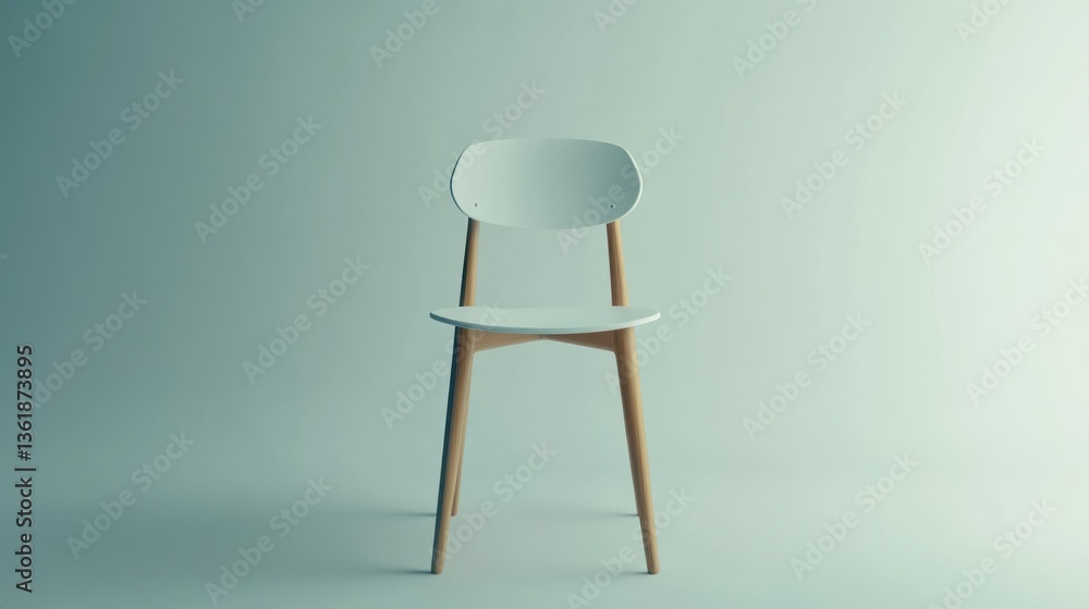 Modern white chair in plain studio setting. Use for interior design Modern white chair in plain studio setting. Use for interior design